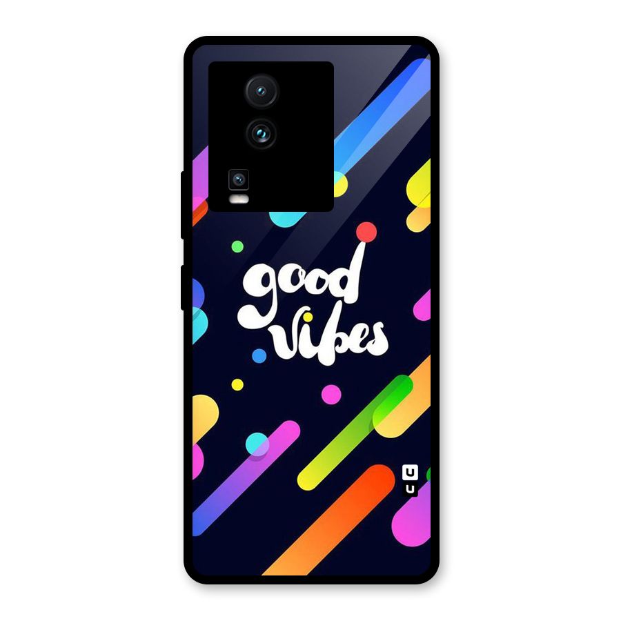 Multicolor Good Vibing Glass Back Case for Vivo iQOO Neo 7