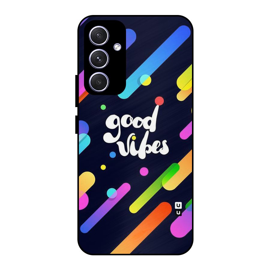 Multicolor Good Vibing Metal Back Case for Galaxy A54
