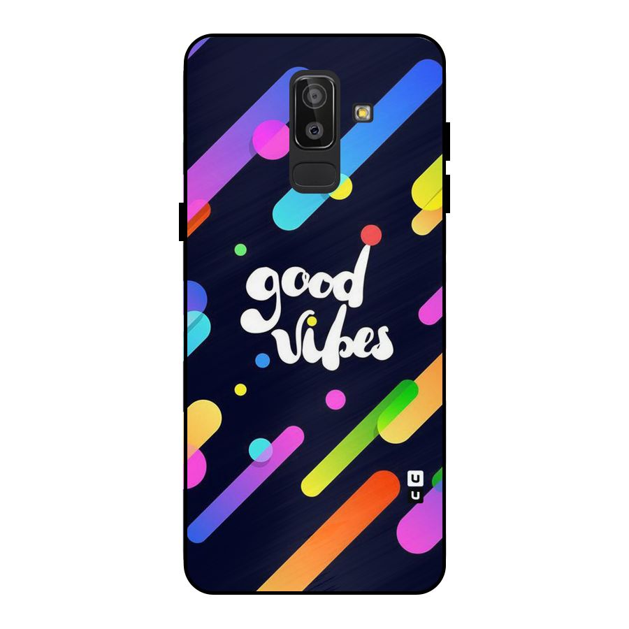 Multicolor Good Vibing Metal Back Case for Galaxy J8