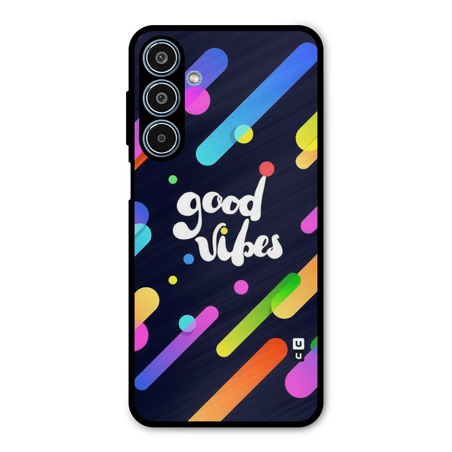 Multicolor Good Vibing Metal Back Case for Galaxy M35