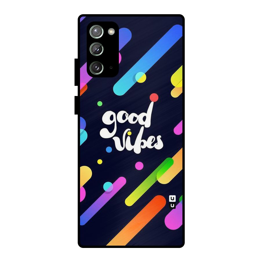 Multicolor Good Vibing Metal Back Case for Galaxy Note 20