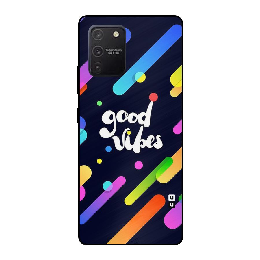Multicolor Good Vibing Metal Back Case for Galaxy S10 Lite