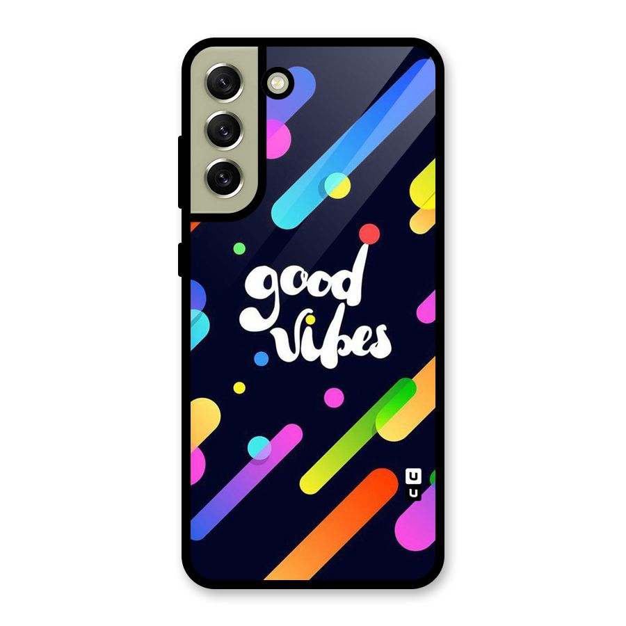 Multicolor Good Vibing Metal Back Case for Galaxy S21 FE 5G (2023)