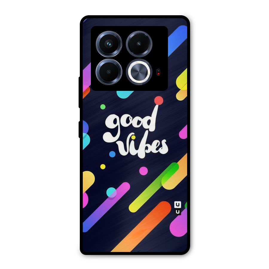 Multicolor Good Vibing Metal Back Case for Infinix Note 40 5G