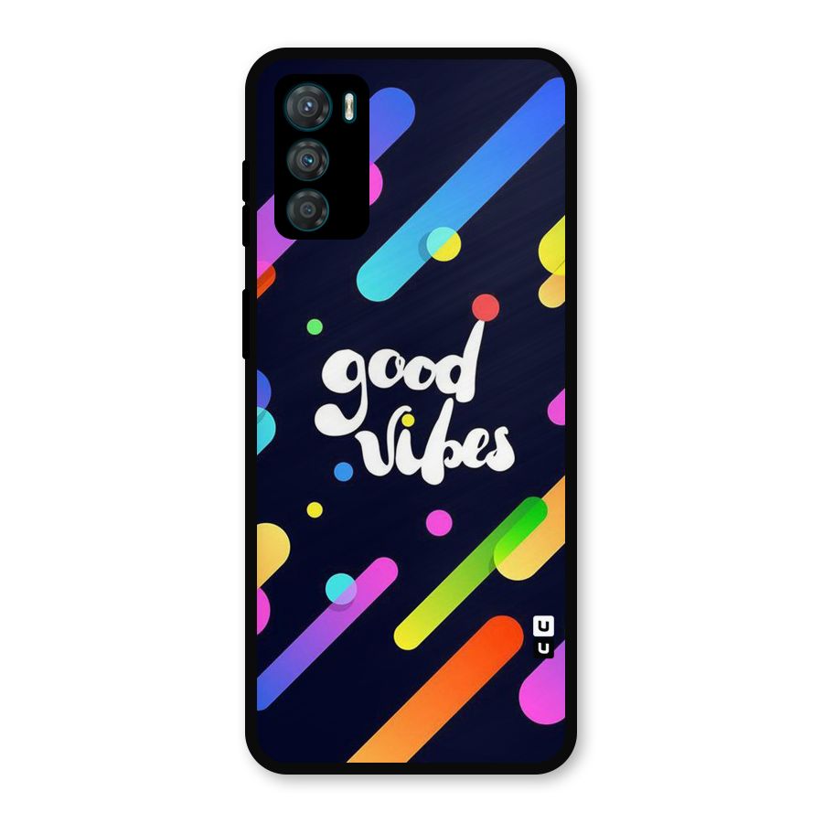 Multicolor Good Vibing Metal Back Case for Moto G42