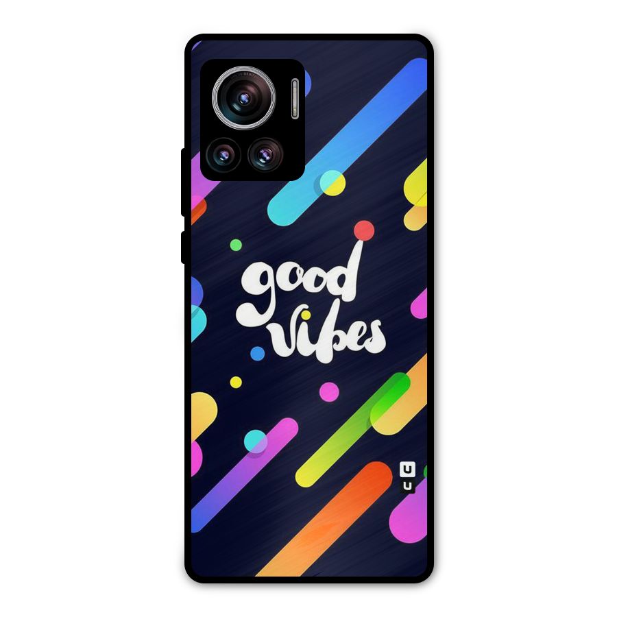 Multicolor Good Vibing Metal Back Case for Motorola Edge 30 Ultra
