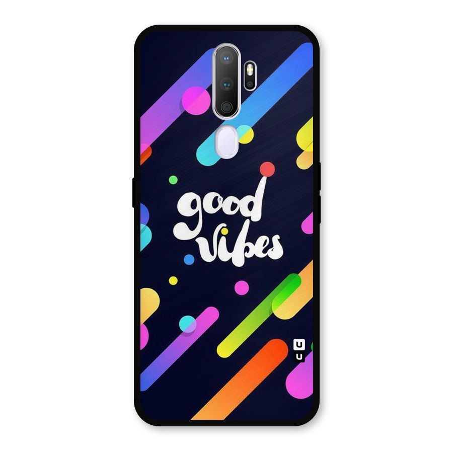 Multicolor Good Vibing Metal Back Case for Oppo A9 (2020)