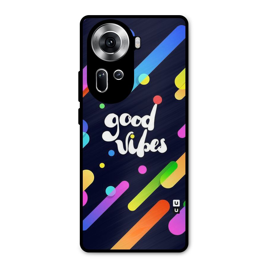 Multicolor Good Vibing Metal Back Case for Oppo Reno11 5G