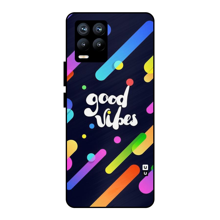 Multicolor Good Vibing Metal Back Case for Realme 8 Pro