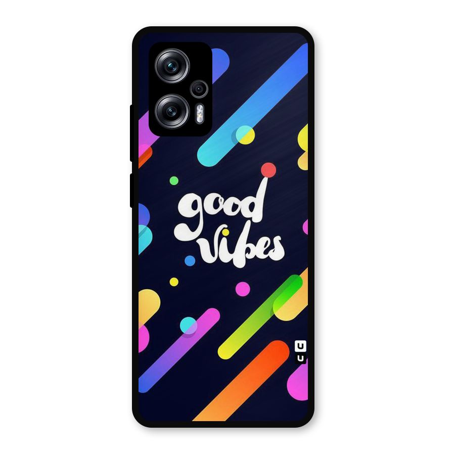 Multicolor Good Vibing Metal Back Case for Redmi K50i