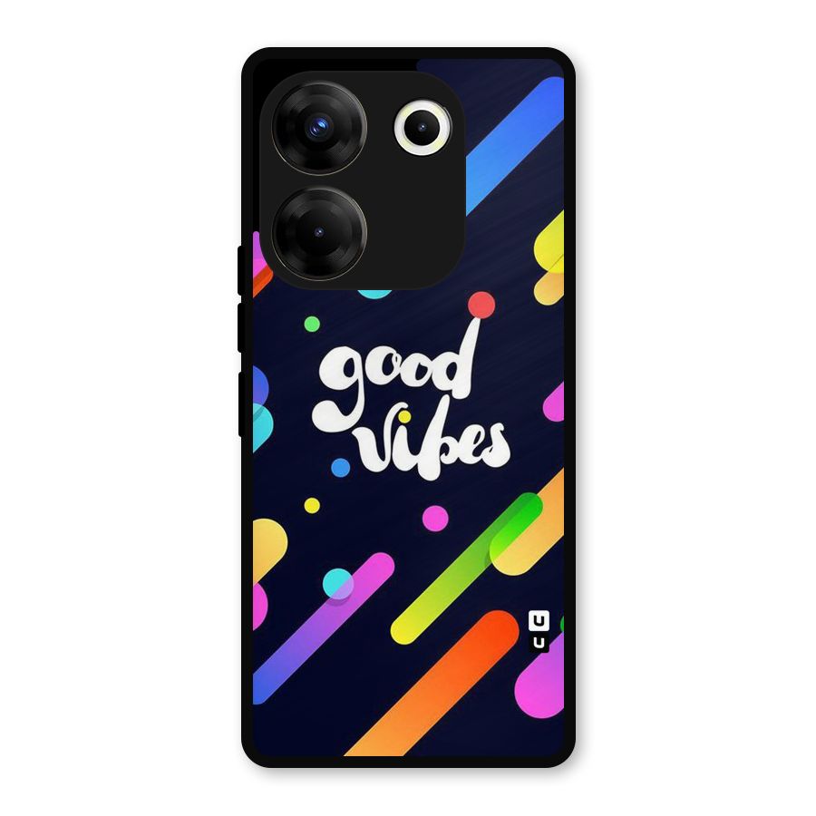 Multicolor Good Vibing Metal Back Case for Tecno Camon 20 Pro