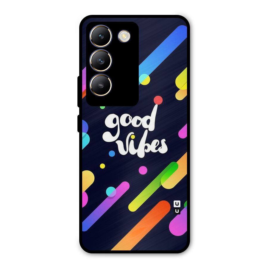 Multicolor Good Vibing Metal Back Case for Vivo T3 5G