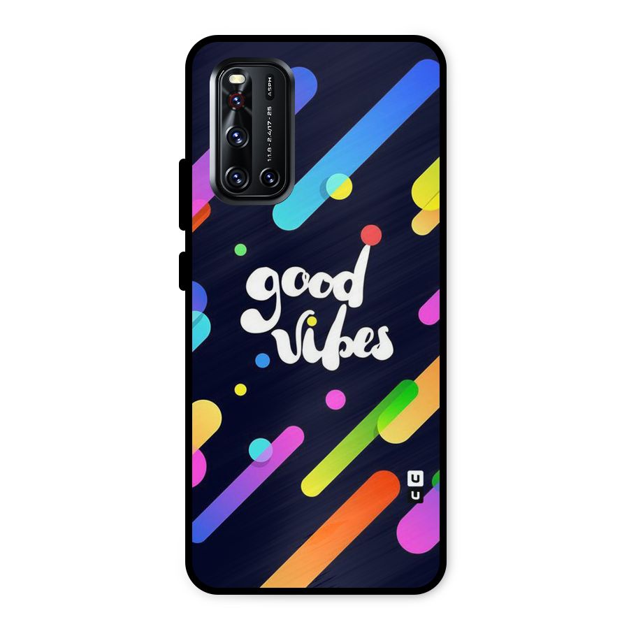 Multicolor Good Vibing Metal Back Case for Vivo V19