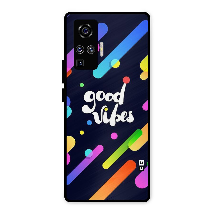 Multicolor Good Vibing Metal Back Case for Vivo X50 Pro