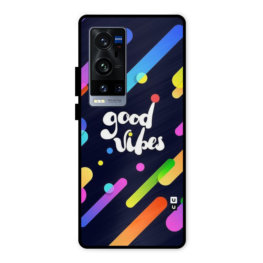 Multicolor Good Vibing Metal Back Case for Vivo X60 Pro Plus