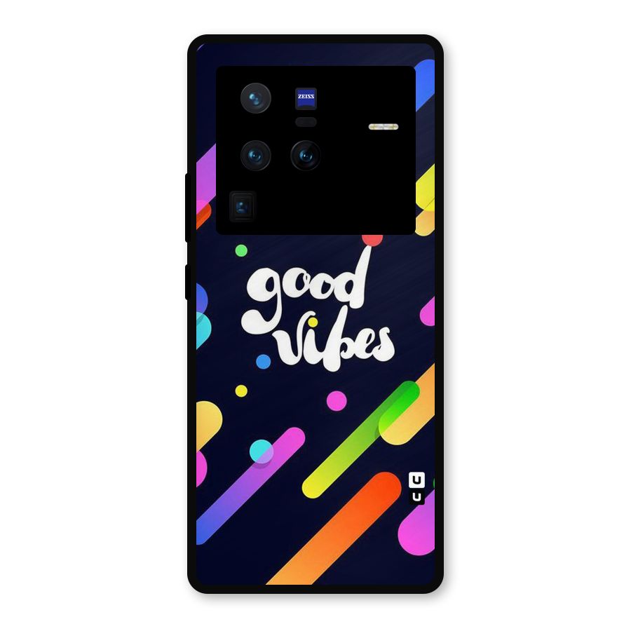 Multicolor Good Vibing Metal Back Case for Vivo X80 Pro
