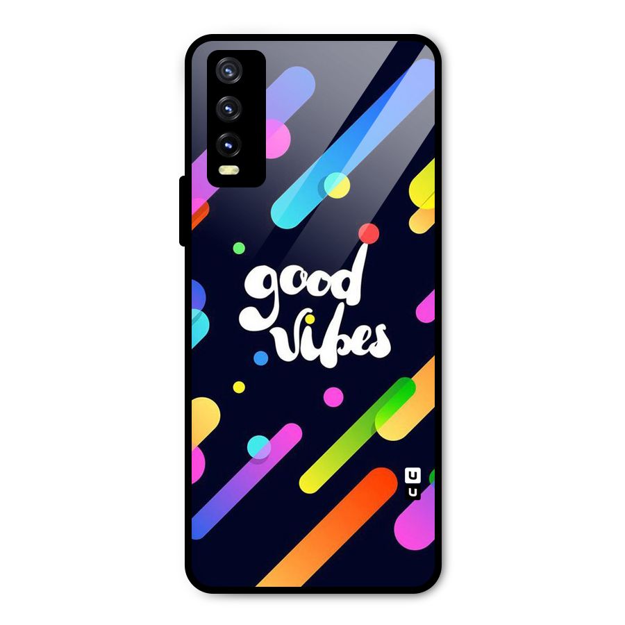 Multicolor Good Vibing Metal Back Case for Vivo Y20g