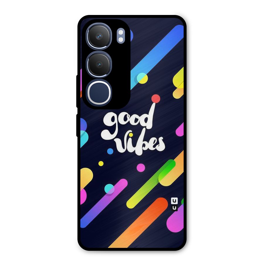 Multicolor Good Vibing Metal Back Case for Vivo Y29