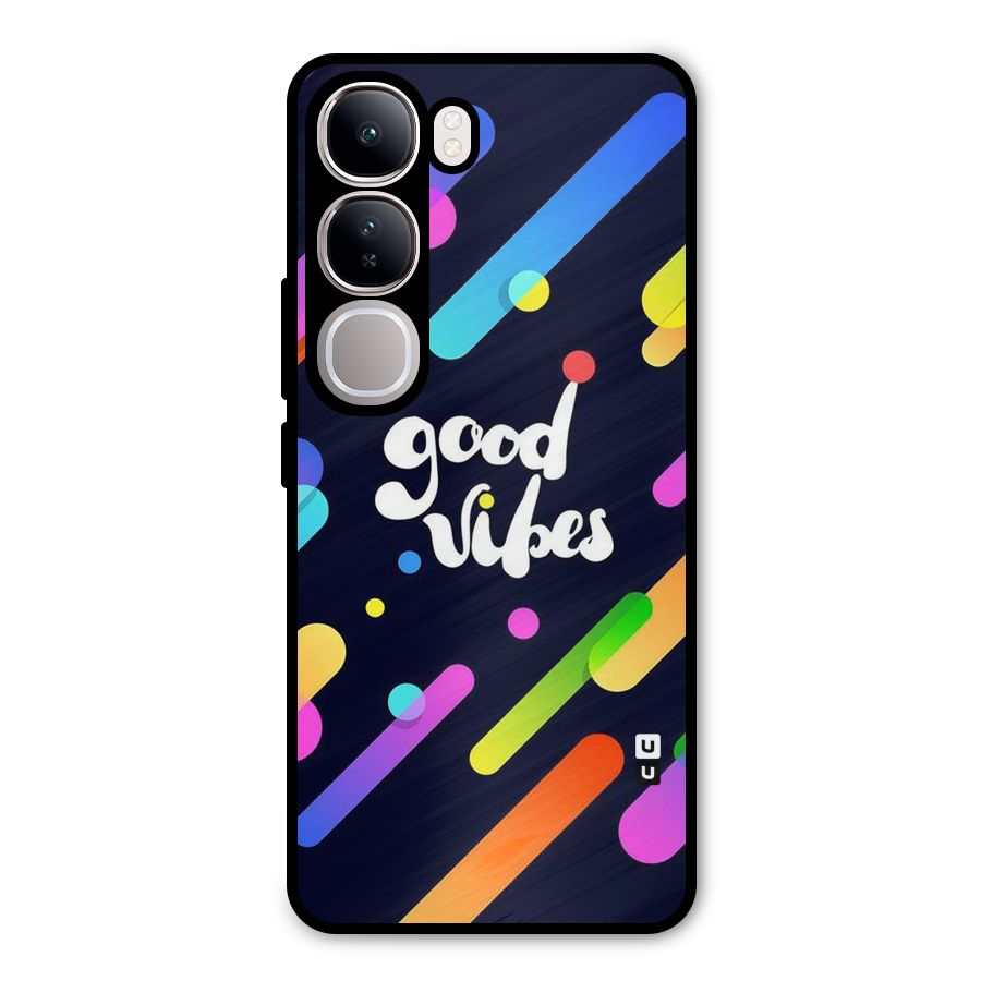 Multicolor Good Vibing Metal Back Case for Vivo Y300