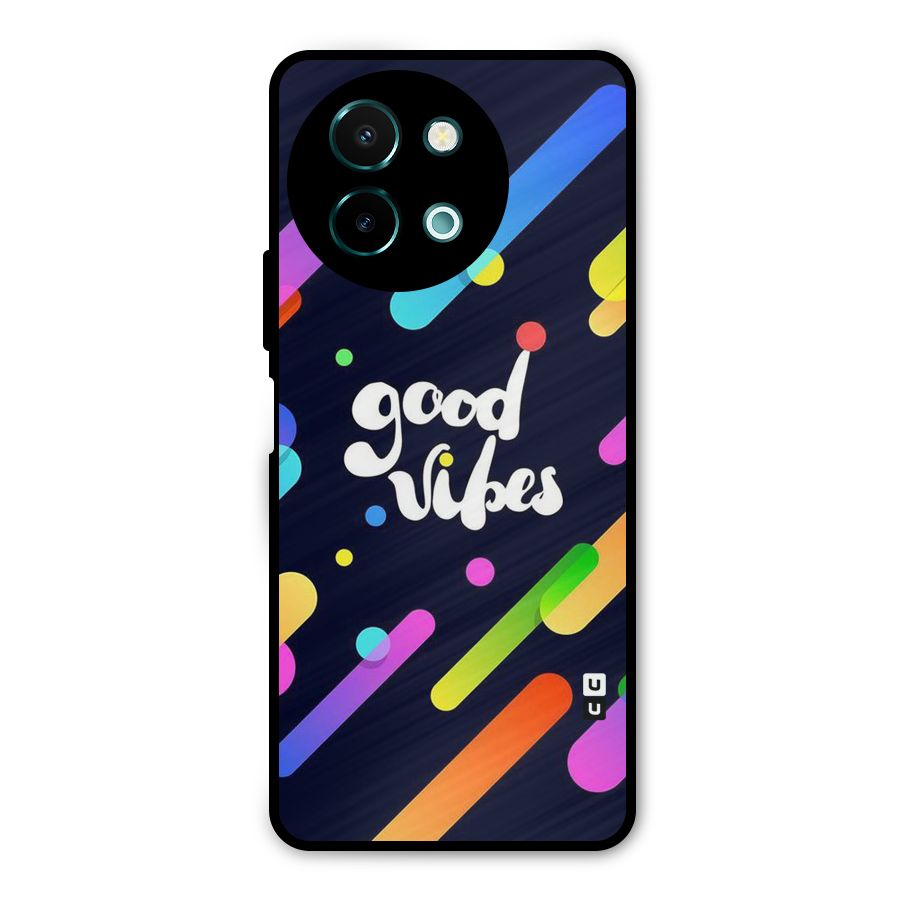 Multicolor Good Vibing Metal Back Case for Vivo Y58