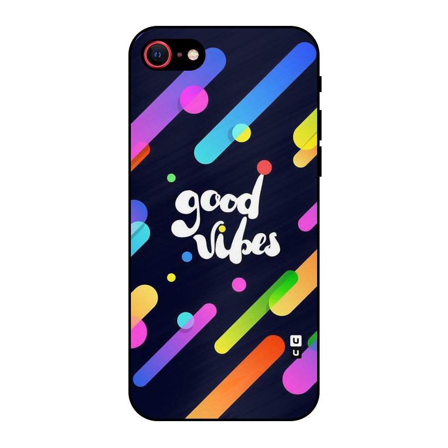 Multicolor Good Vibing Metal Back Case for iPhone 7