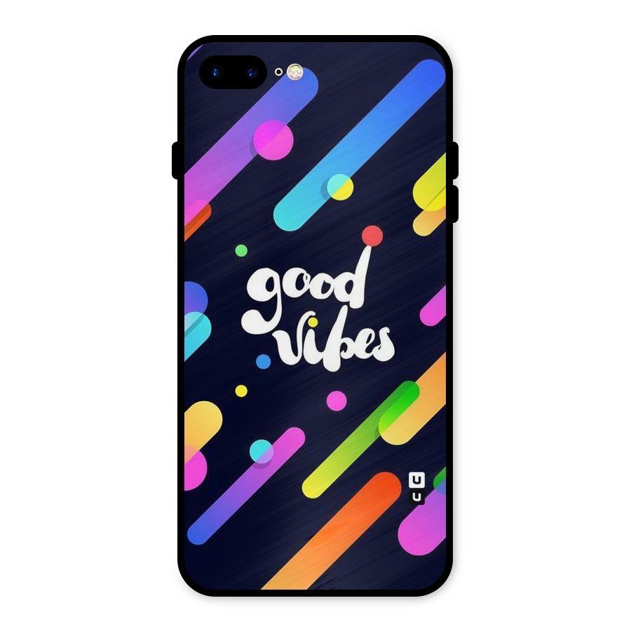 Multicolor Good Vibing Metal Back Case for iPhone 7 Plus