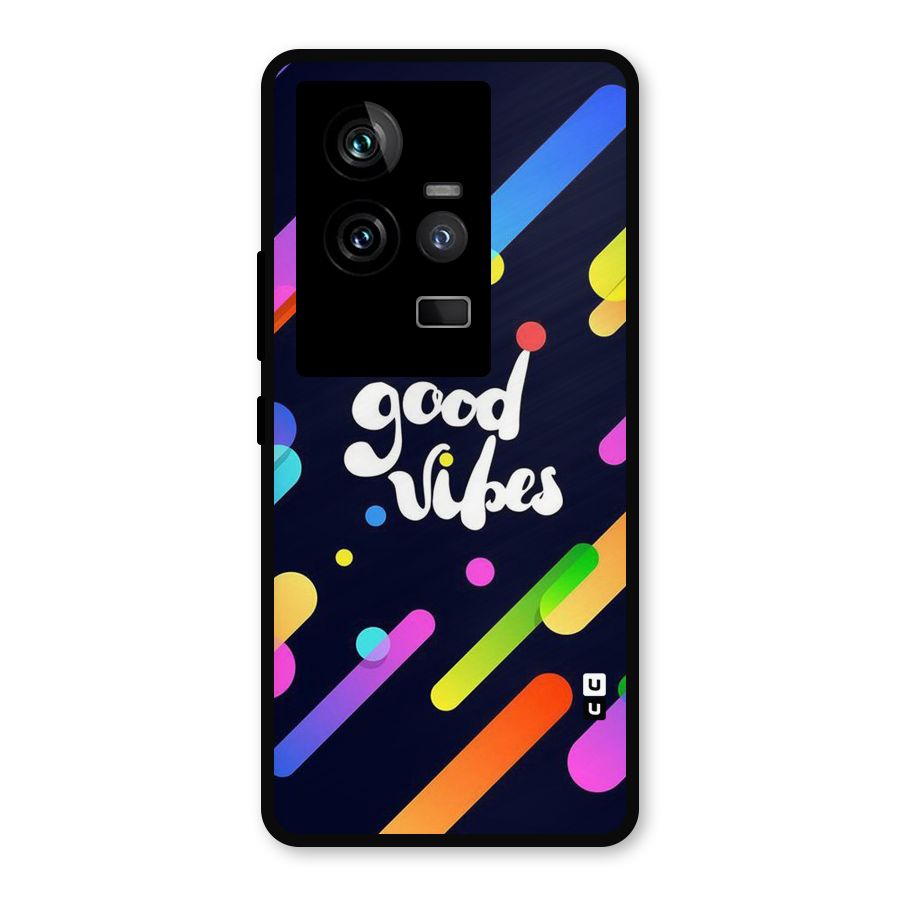 Multicolor Good Vibing Metal Back Case for iQOO 11 5G