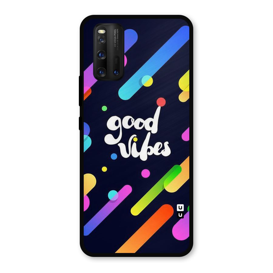 Multicolor Good Vibing Metal Back Case for iQOO 3