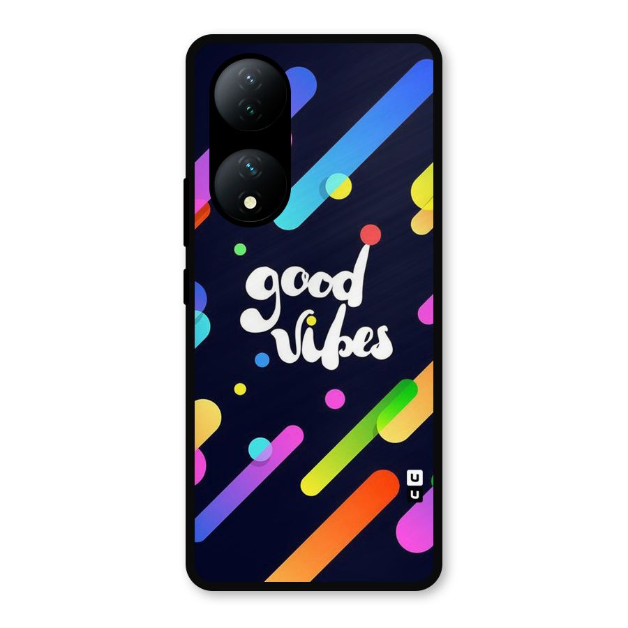 Multicolor Good Vibing Metal Back Case for iQOO Z7