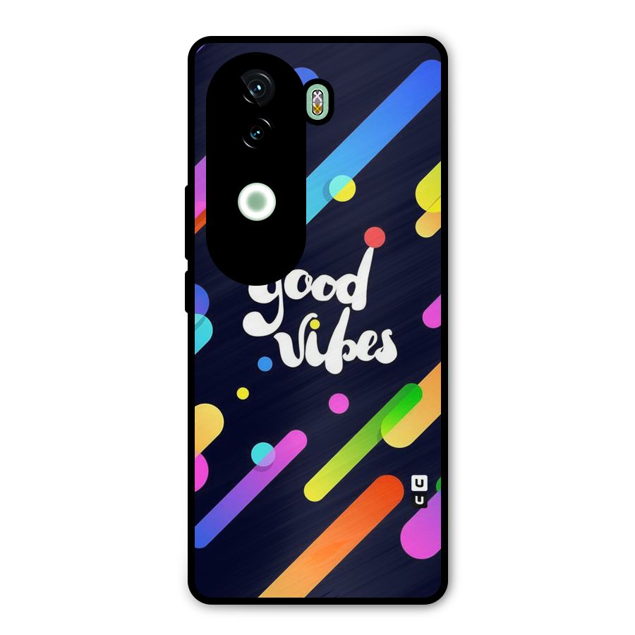 Multicolor Good Vibing Metal Back Case for iQOO Z9s