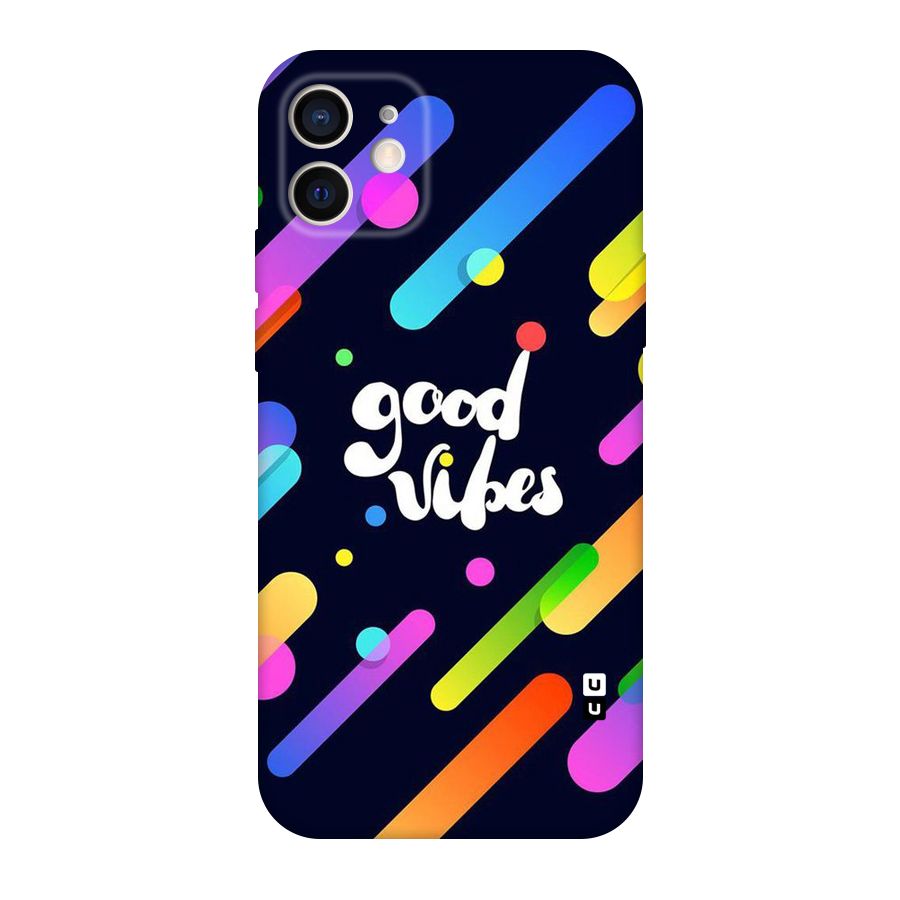 Multicolor Good Vibing Original Polycarbonate Back Case for iPhone 12
