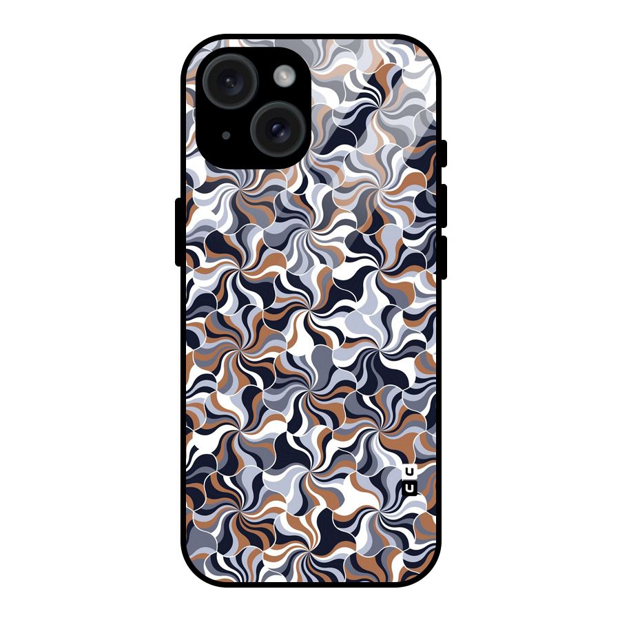 Multicolor Swirls Glass Back Case for iPhone 15