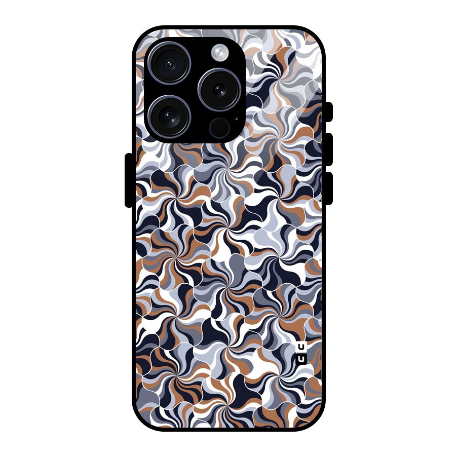 Multicolor Swirls Glass Back Case for iPhone 15 Pro