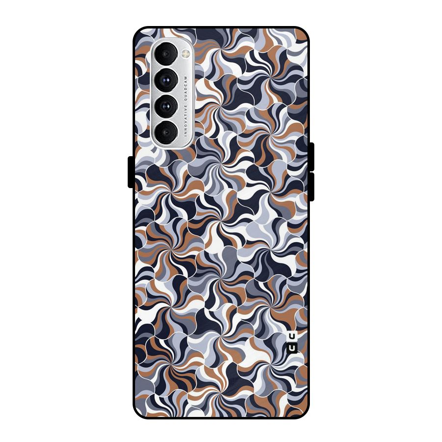 Multicolor Swirls Metal Back Case for Oppo Reno4 Pro
