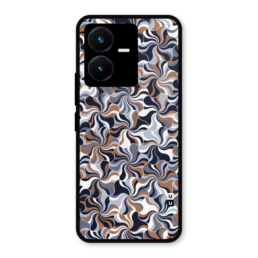 Multicolor Swirls Metal Back Case for Vivo Y22s