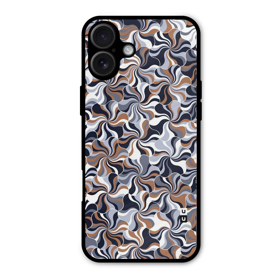 Multicolor Swirls Metal Back Case for iPhone 16 Plus