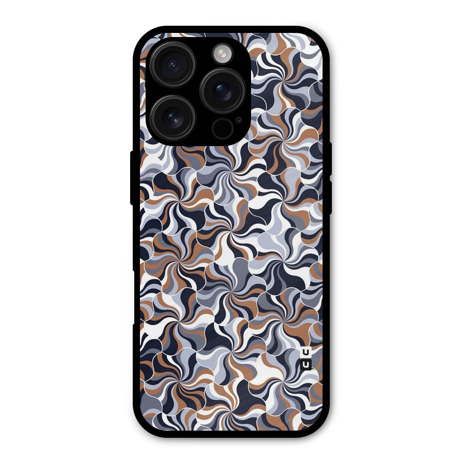 Multicolor Swirls Metal Back Case for iPhone 16 Pro