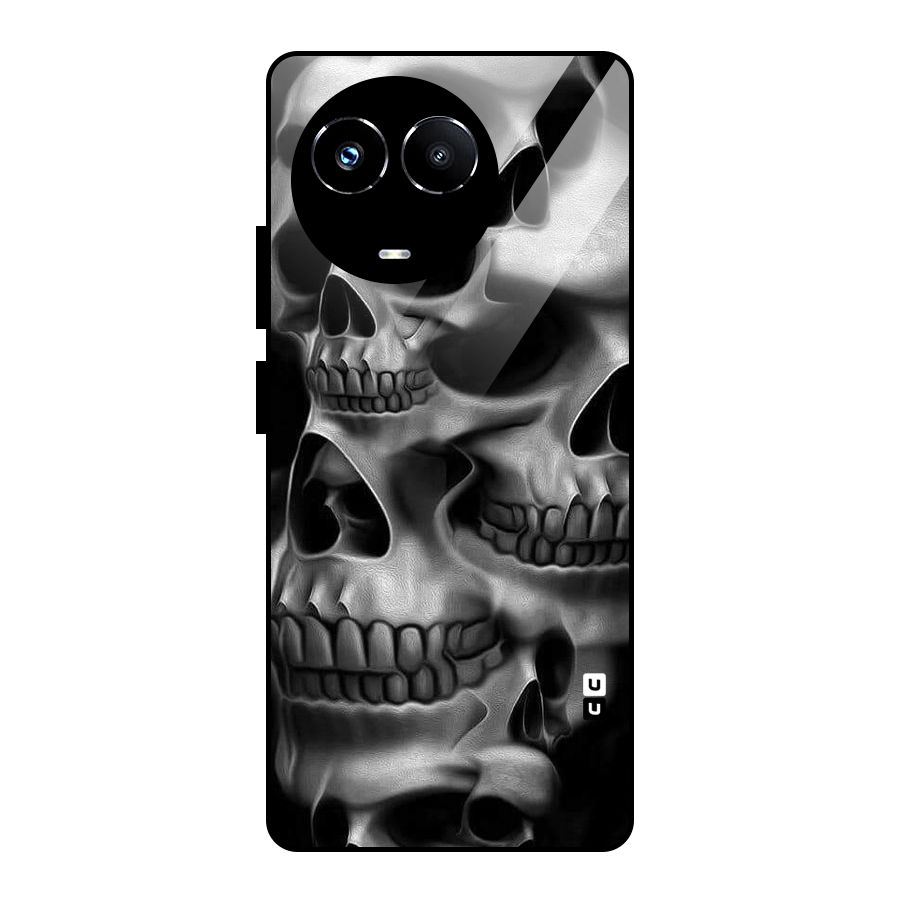 Multiple Skulls Glass Back Case for Realme 11X
