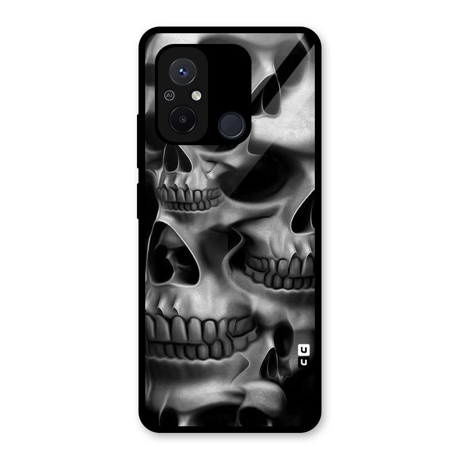 Multiple Skulls Glass Back Case for Redmi 12C