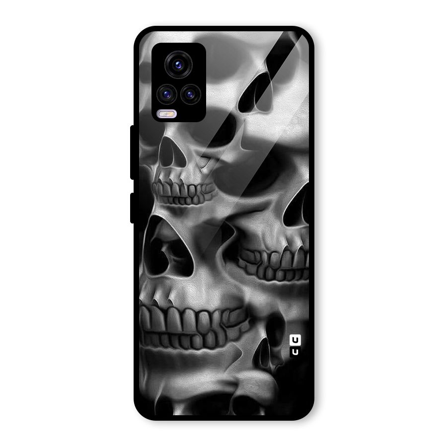 Multiple Skulls Glass Back Case for Vivo V20 2021