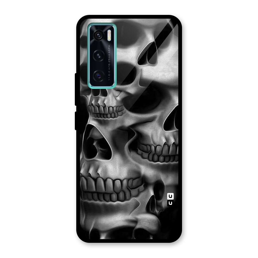 Multiple Skulls Glass Back Case for Vivo V20 SE