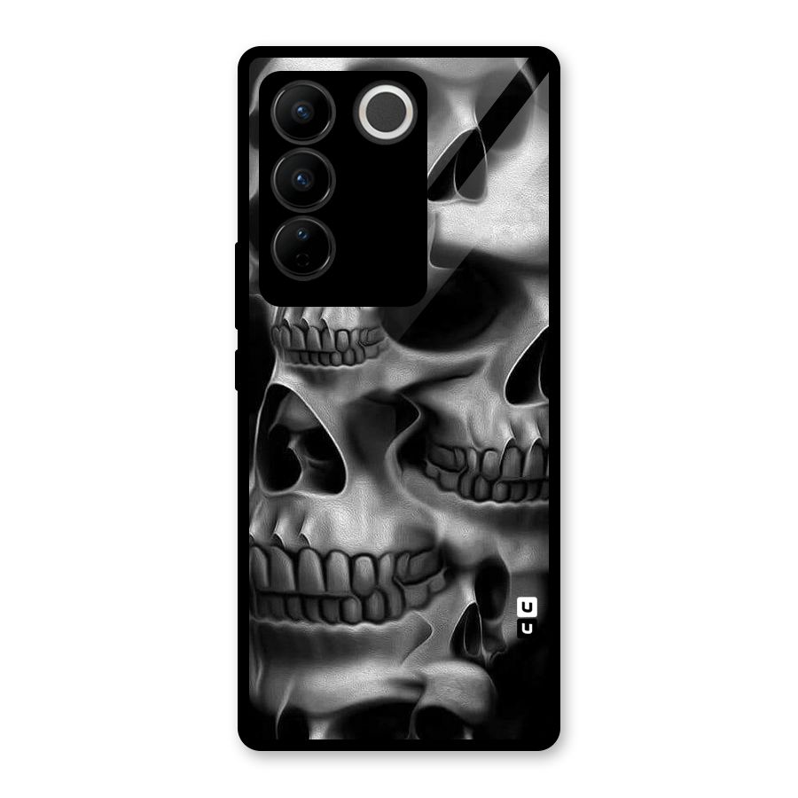 Multiple Skulls Glass Back Case for Vivo V27