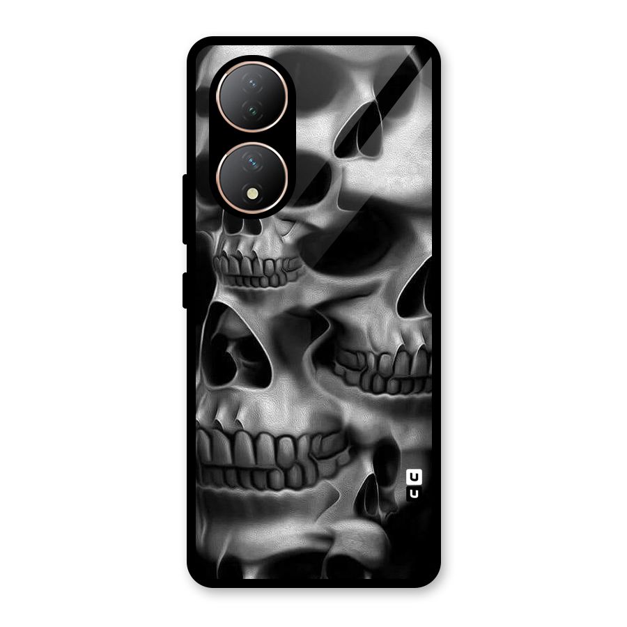 Multiple Skulls Glass Back Case for Vivo Y100A