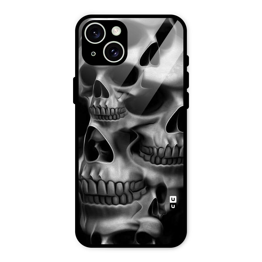 Multiple Skulls Glass Back Case for iPhone 15 Plus