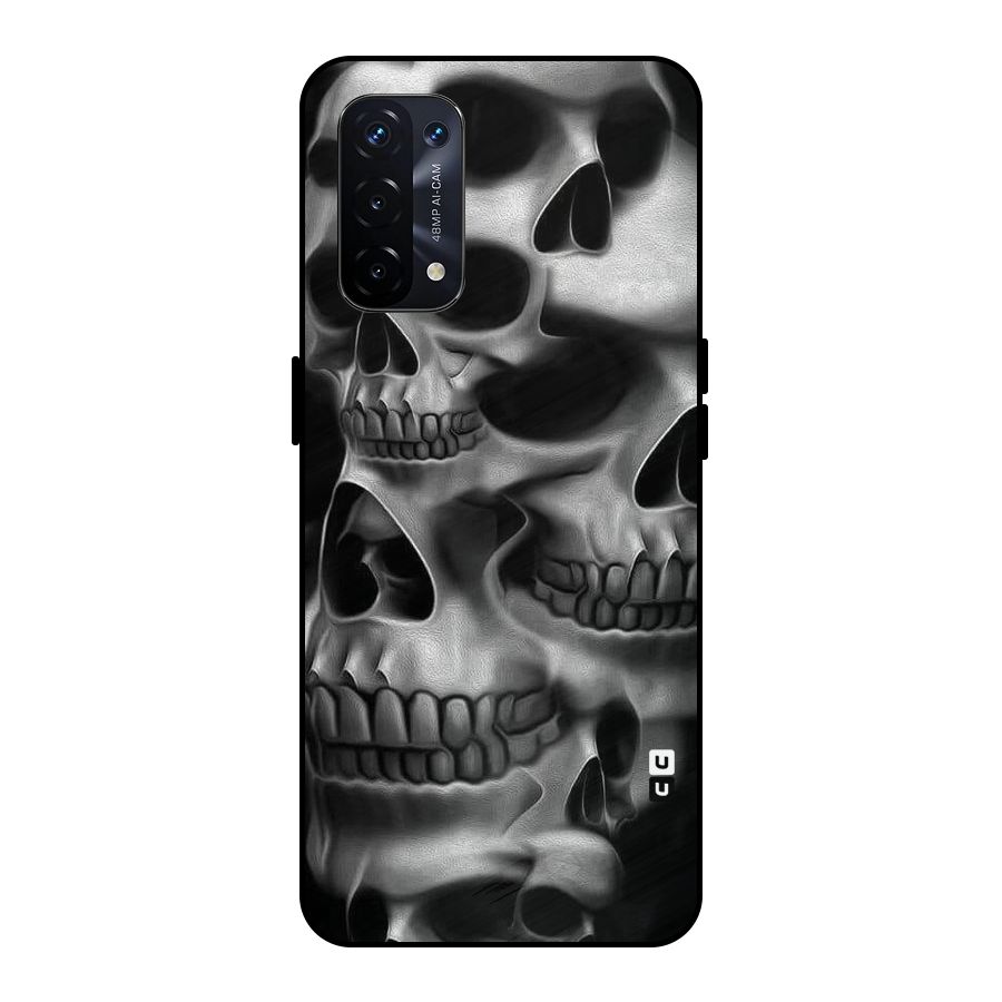 Multiple Skulls Metal Back Case for Oppo A74 5G