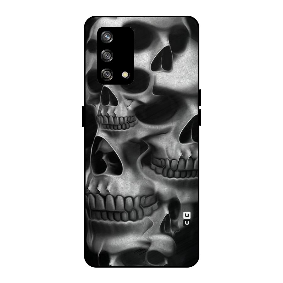 Multiple Skulls Metal Back Case for Oppo F19s