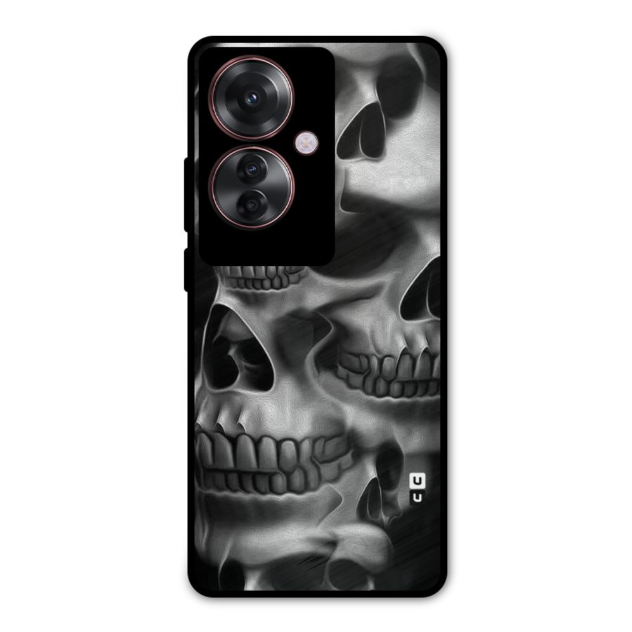 Multiple Skulls Metal Back Case for Oppo F25 Pro