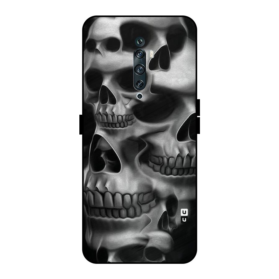 Multiple Skulls Metal Back Case for Oppo Reno2 F