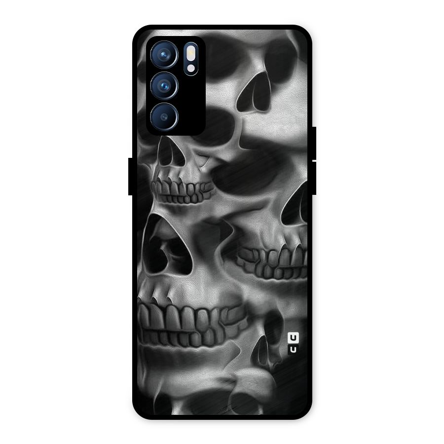 Multiple Skulls Metal Back Case for Oppo Reno6 5G