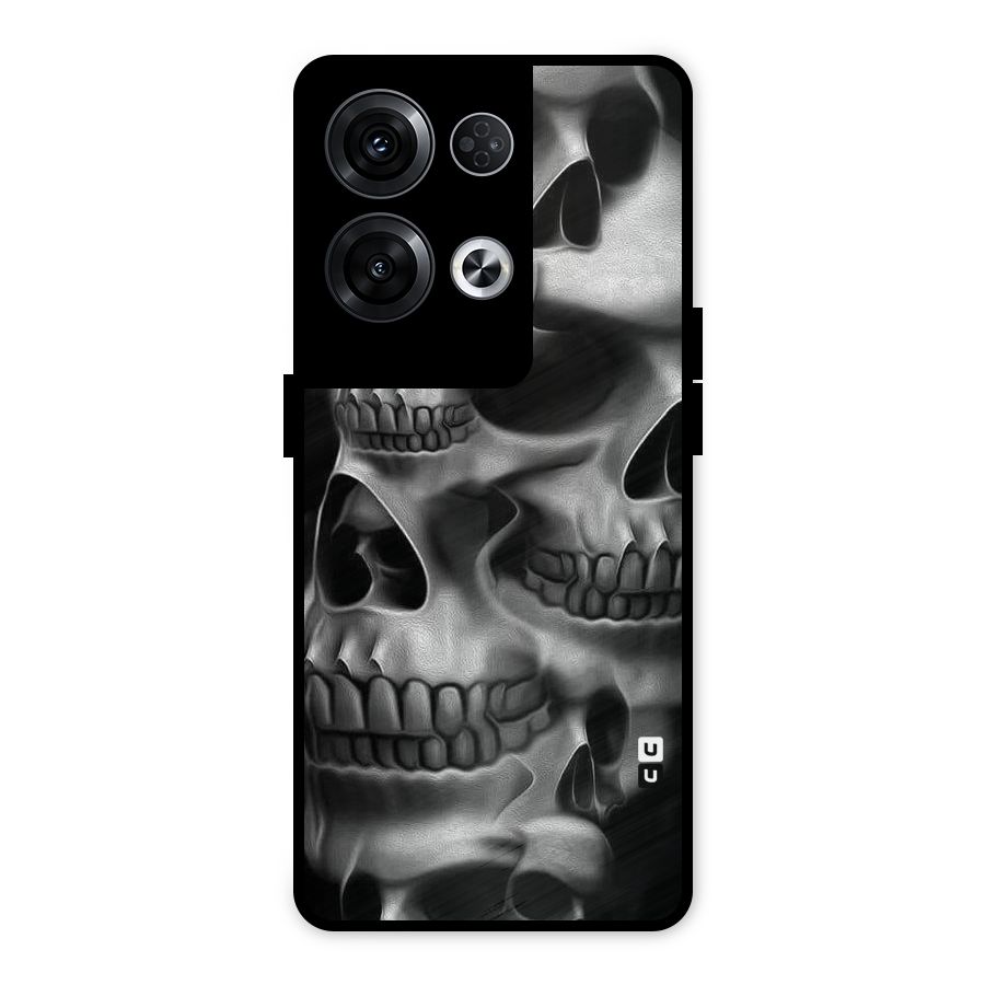 Multiple Skulls Metal Back Case for Oppo Reno8 Pro 5G